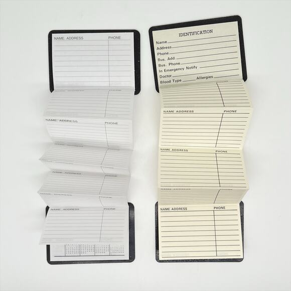 Lot of 2 Vintage Accordion Style Magnetic Folding Address Books US Airways - Picture 2 of 5